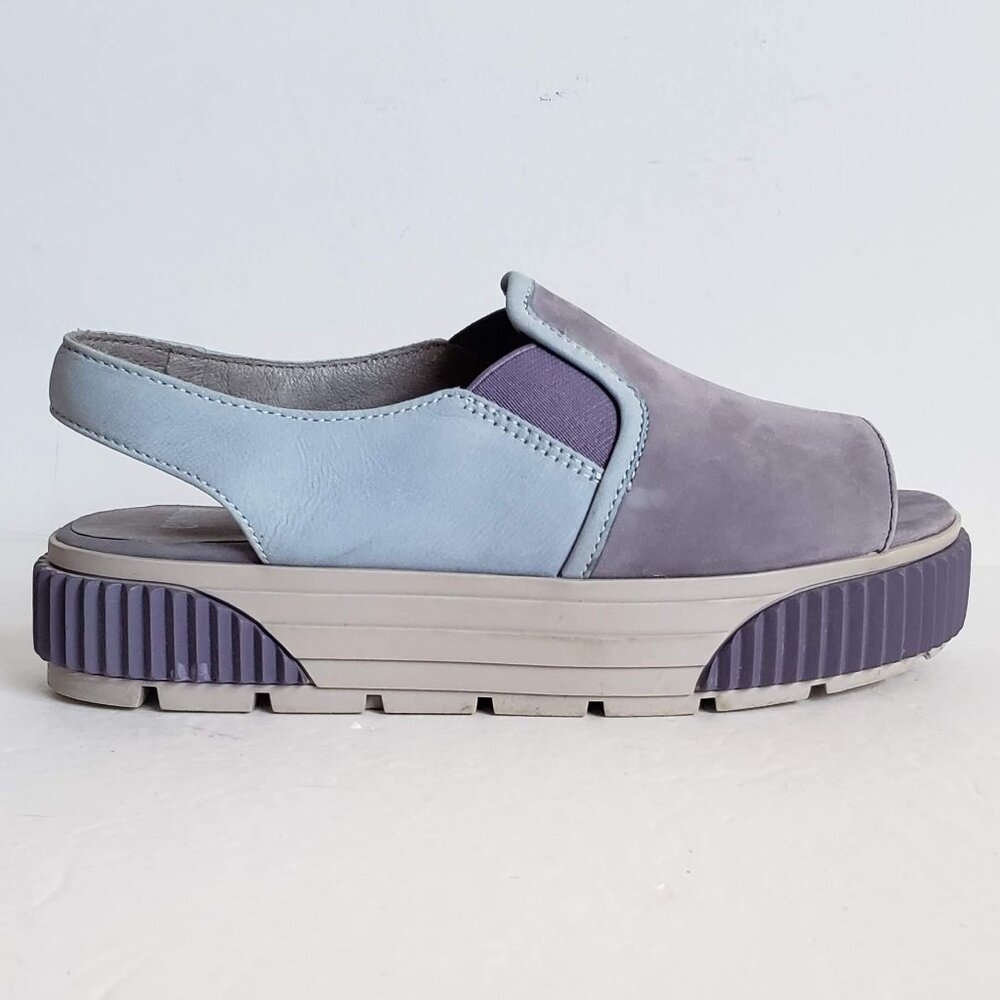 CAMPER Leather Platform Sandals Purple and Blue 35